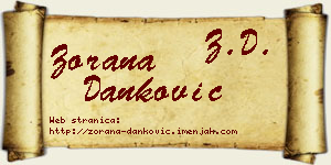 Zorana Danković vizit kartica